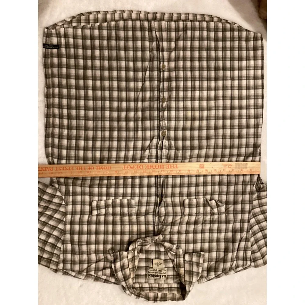 US‎ Expedition Mens Plaid Short Sleeve Button Up Shirt XL Cotton Casual Outdoor